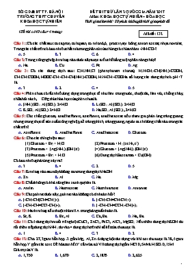 Đề thi thử THPT Quốc gia lần 2 môn Hóa học năm 2017 - Mã đề 132 - Trường THPT chuyên Khoa học Tự nhiên (Có đáp án)